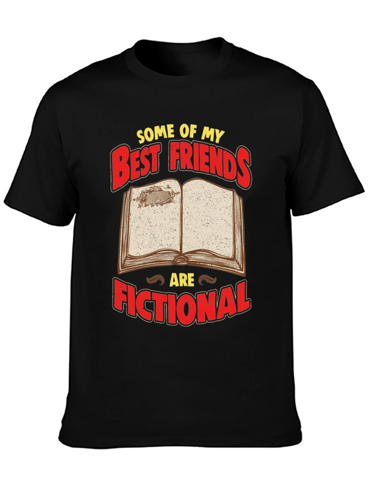 Camiseta Negra: Mis Mejores Amigos Son Ficticios