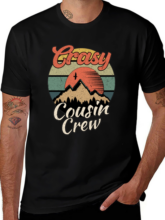 Camiseta Negra Crazy Cousin Crew Vintage