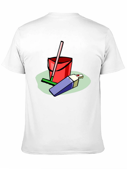 Camiseta Negra Estampado Divertido Limpieza