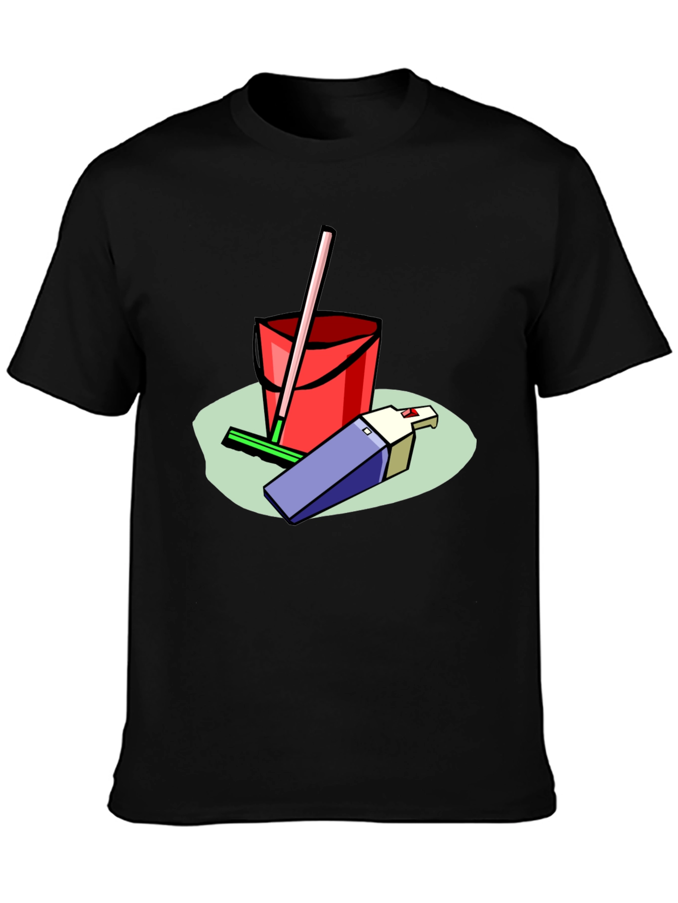 Camiseta Negra Estampado Divertido Limpieza