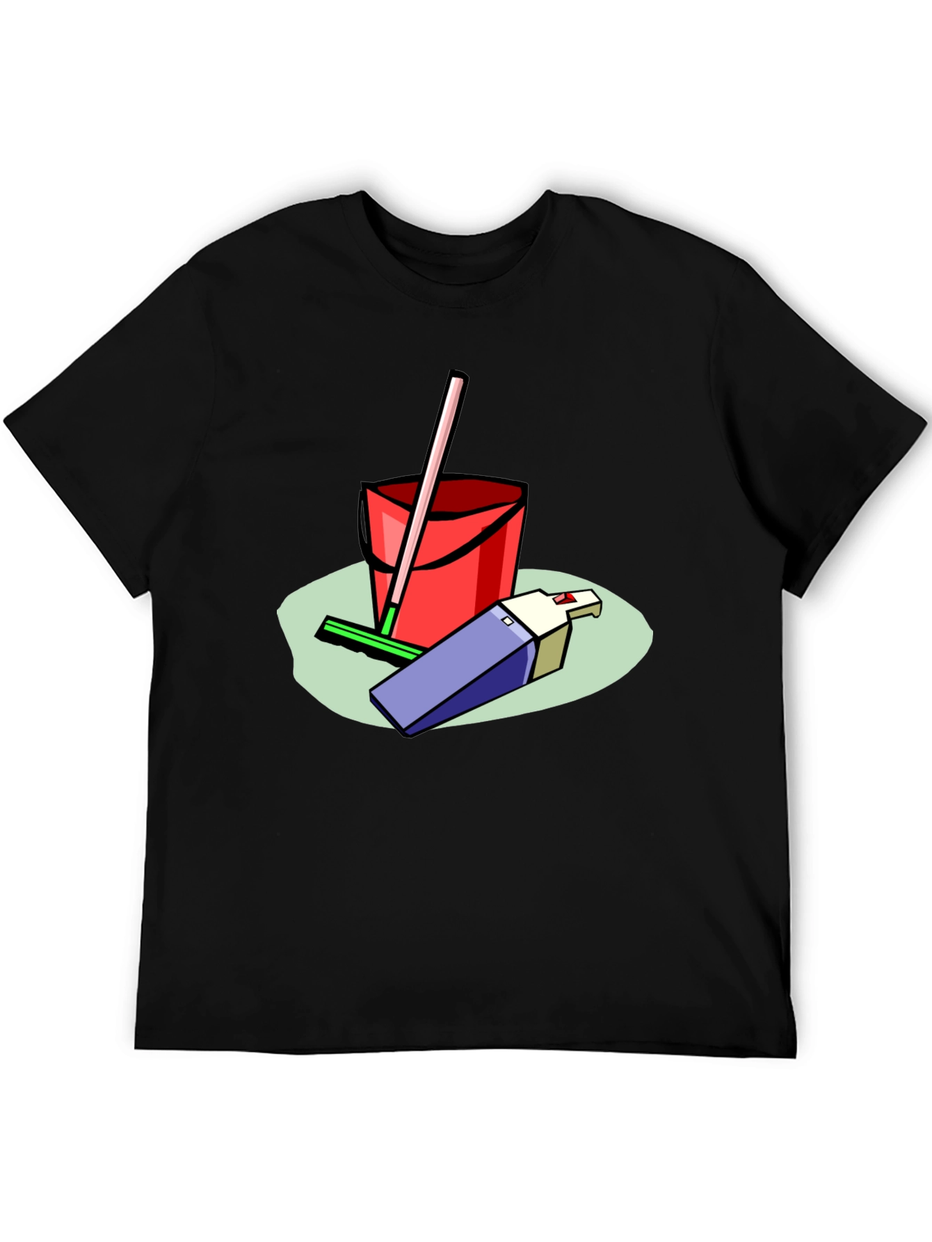 Camiseta Negra Estampado Divertido Limpieza