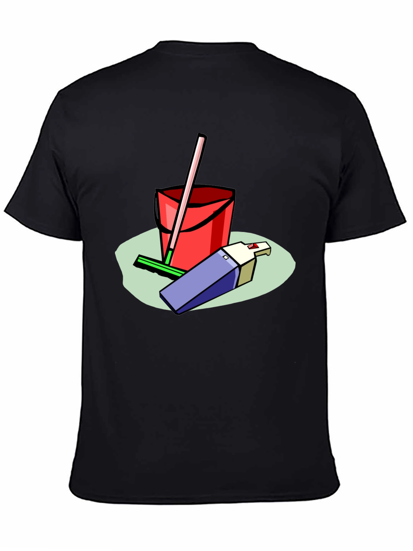 Camiseta Negra Estampado Divertido Limpieza