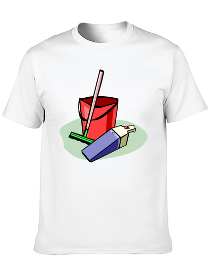 Camiseta Negra Estampado Divertido Limpieza