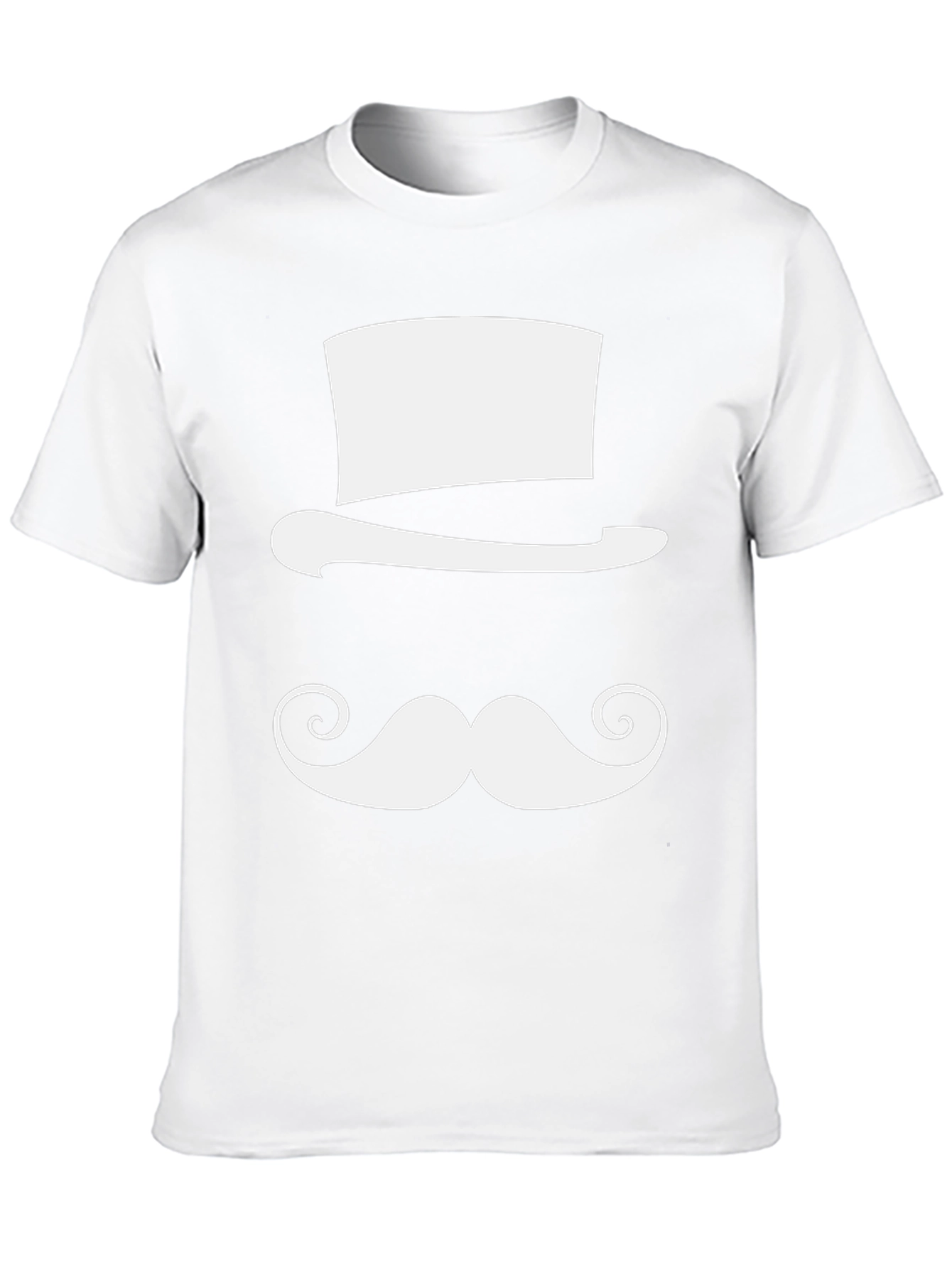 Camiseta Negra con Diseño de Sombrero y Bigote