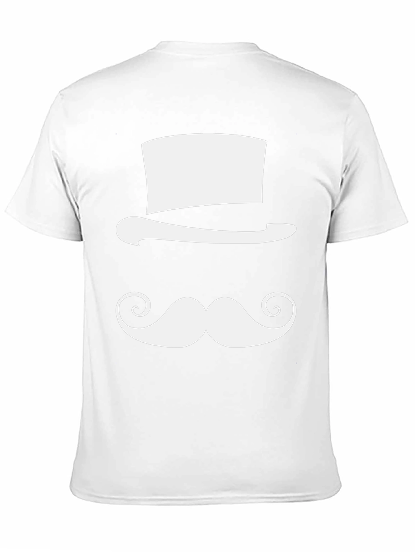 Camiseta Negra con Diseño de Sombrero y Bigote