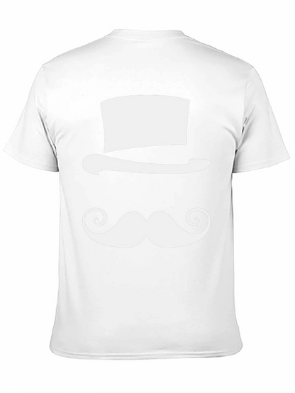 Camiseta Negra con Diseño de Sombrero y Bigote