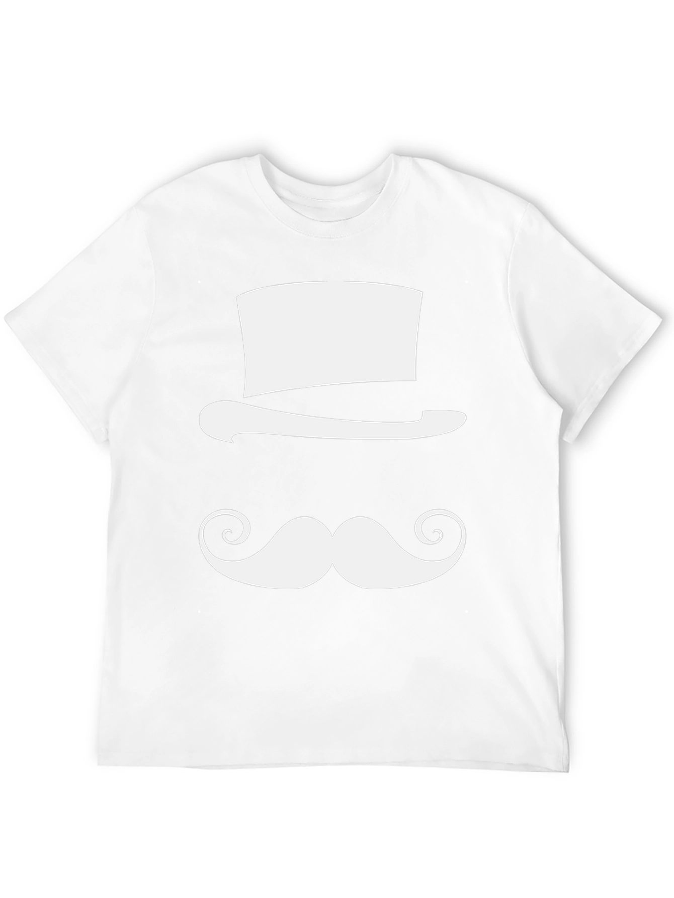 Camiseta Negra con Diseño de Sombrero y Bigote