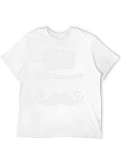 Camiseta Negra con Diseño de Sombrero y Bigote