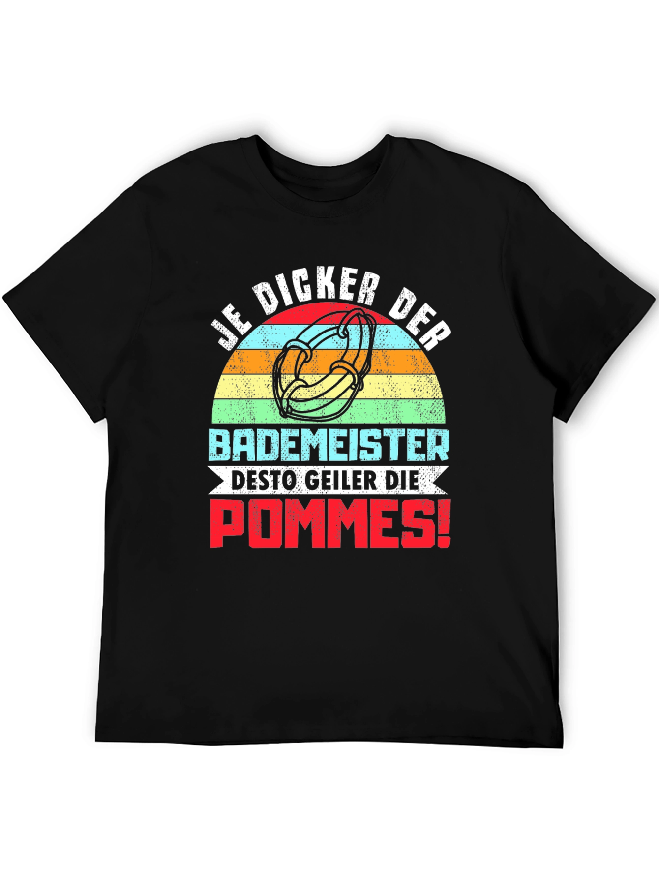Camiseta Negra Divertida Je Dicker Der Bademeister