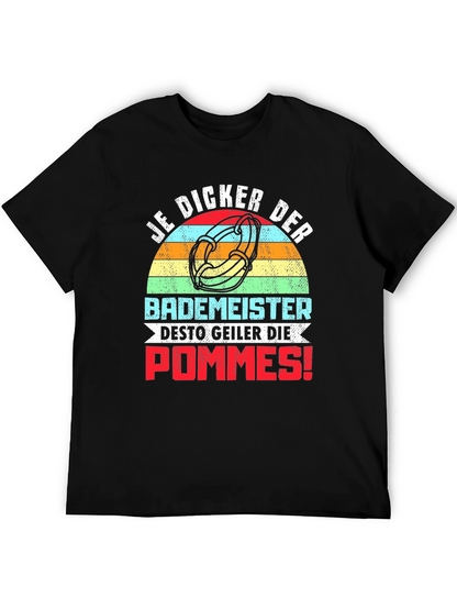 Camiseta Negra Divertida Je Dicker Der Bademeister
