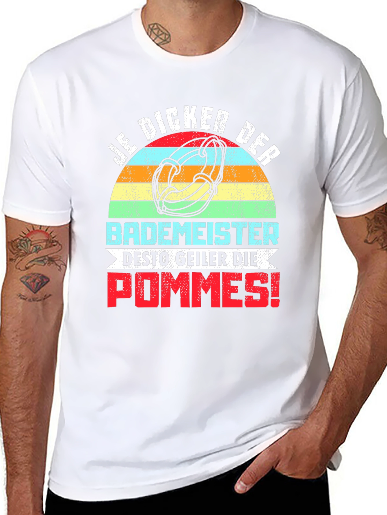 Camiseta Negra Divertida Je Dicker Der Bademeister