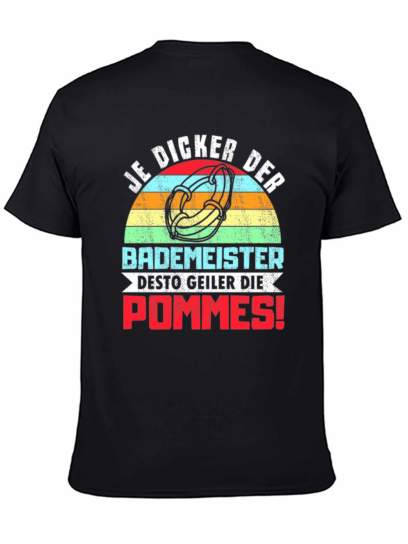 Camiseta Negra Divertida Je Dicker Der Bademeister