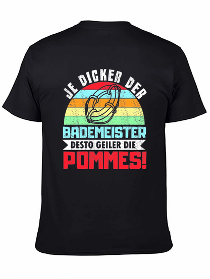 Camiseta Negra Divertida Je Dicker Der Bademeister