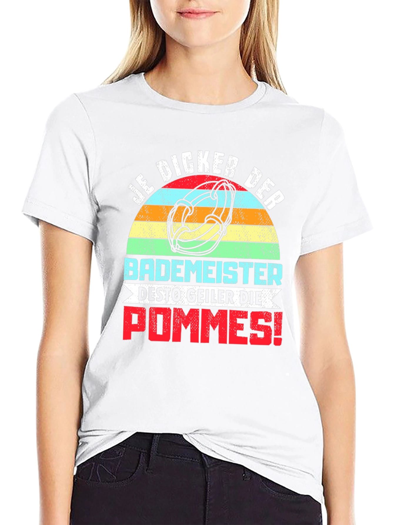 Camiseta Negra Divertida Je Dicker Der Bademeister