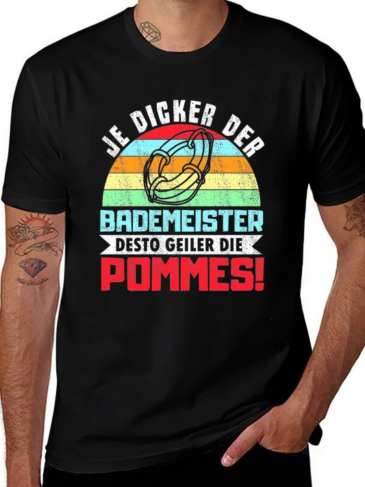 Camiseta Negra Divertida Je Dicker Der Bademeister