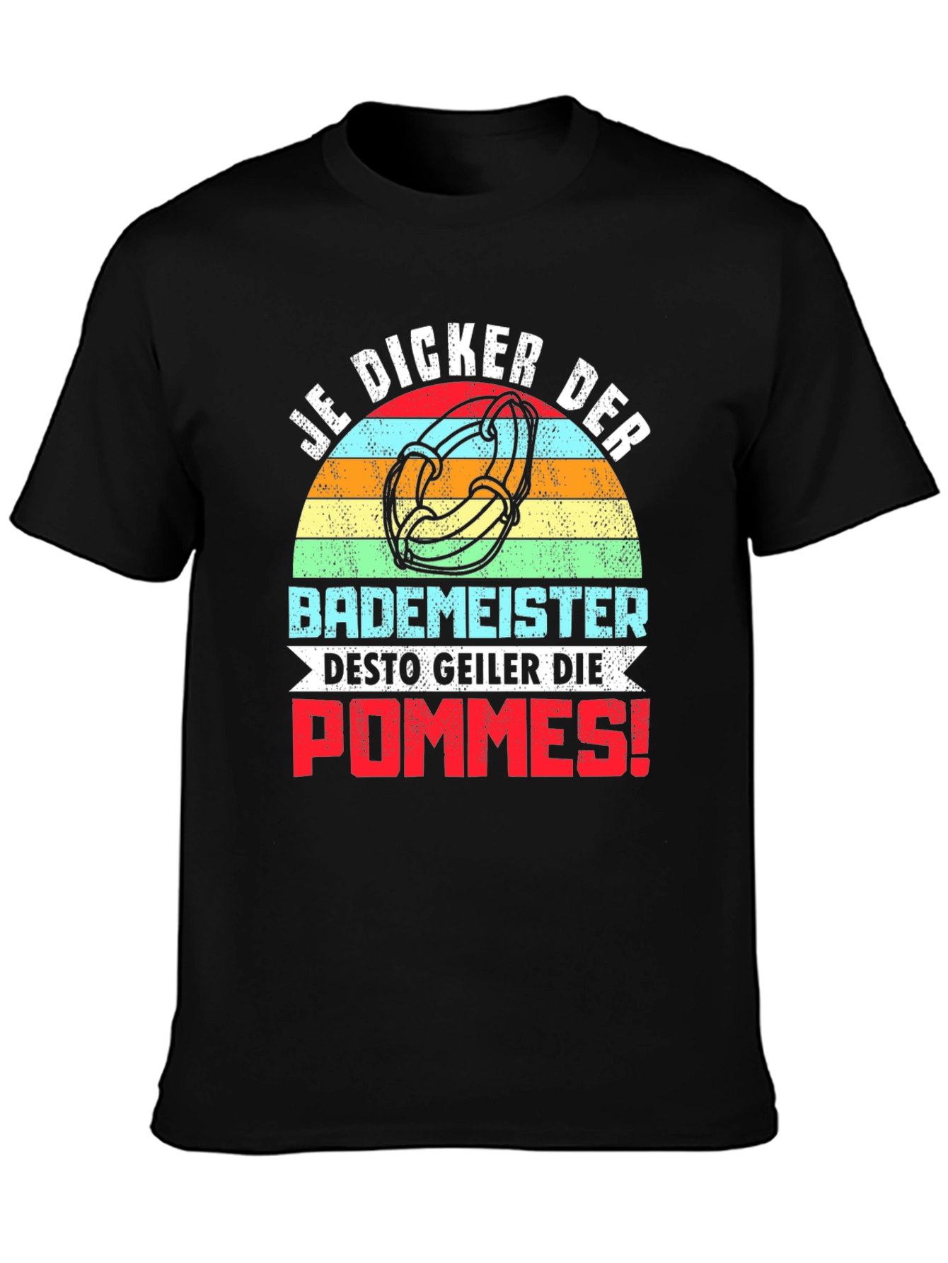 Camiseta Negra Divertida Je Dicker Der Bademeister