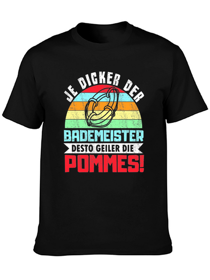Camiseta Negra Divertida Je Dicker Der Bademeister