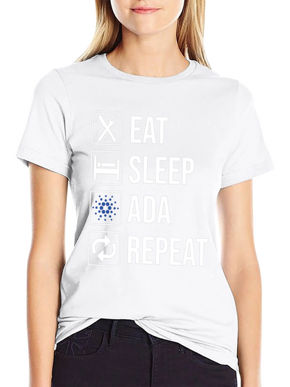 Camiseta Hombre Eat Sleep Ada Repeat - Diseño Cripto