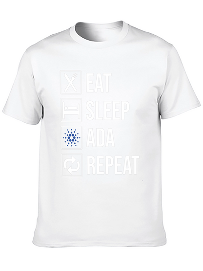 Camiseta Hombre Eat Sleep Ada Repeat - Diseño Cripto