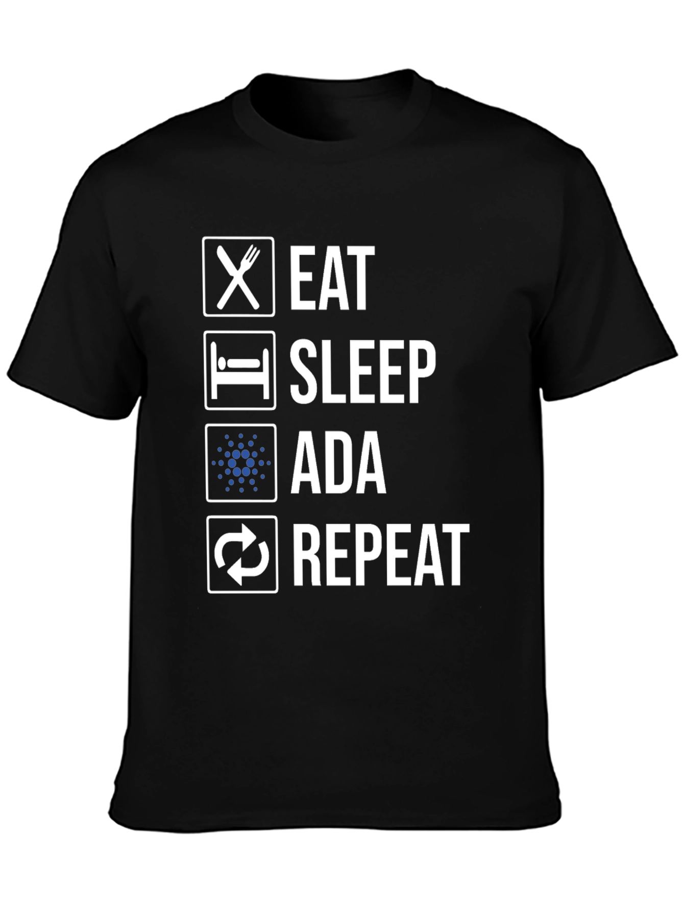 Camiseta Hombre Eat Sleep Ada Repeat - Diseño Cripto