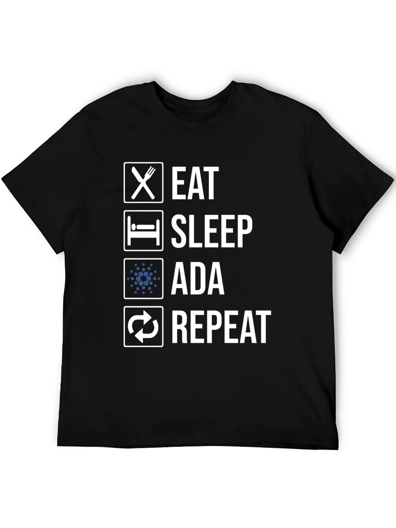 Camiseta Hombre Eat Sleep Ada Repeat - Diseño Cripto