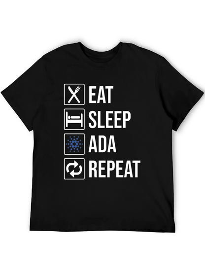 Camiseta Hombre Eat Sleep Ada Repeat - Diseño Cripto