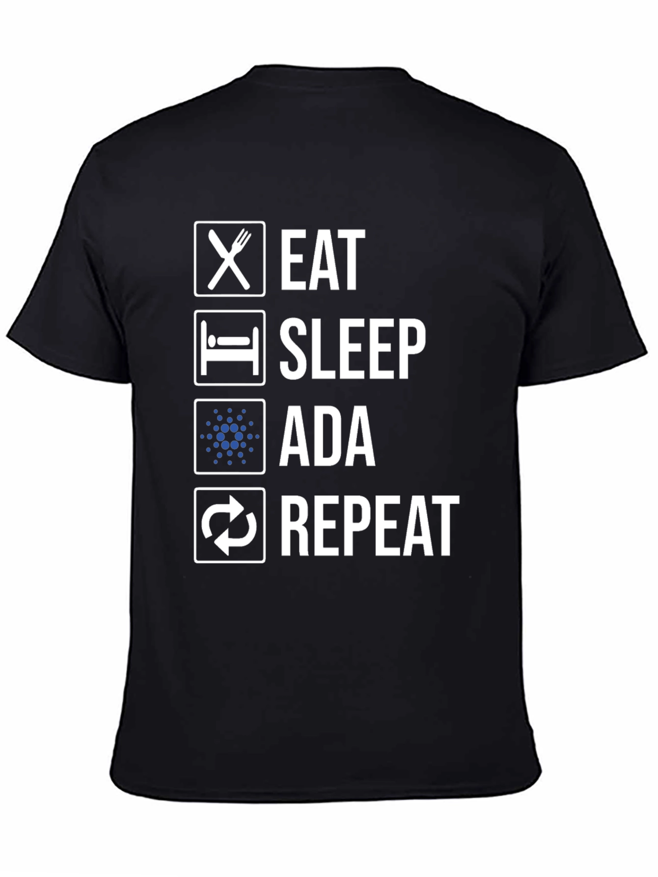 Camiseta Hombre Eat Sleep Ada Repeat - Diseño Cripto