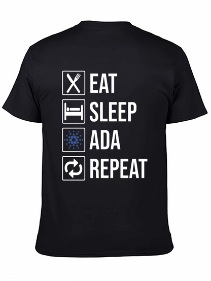 Camiseta Hombre Eat Sleep Ada Repeat - Diseño Cripto