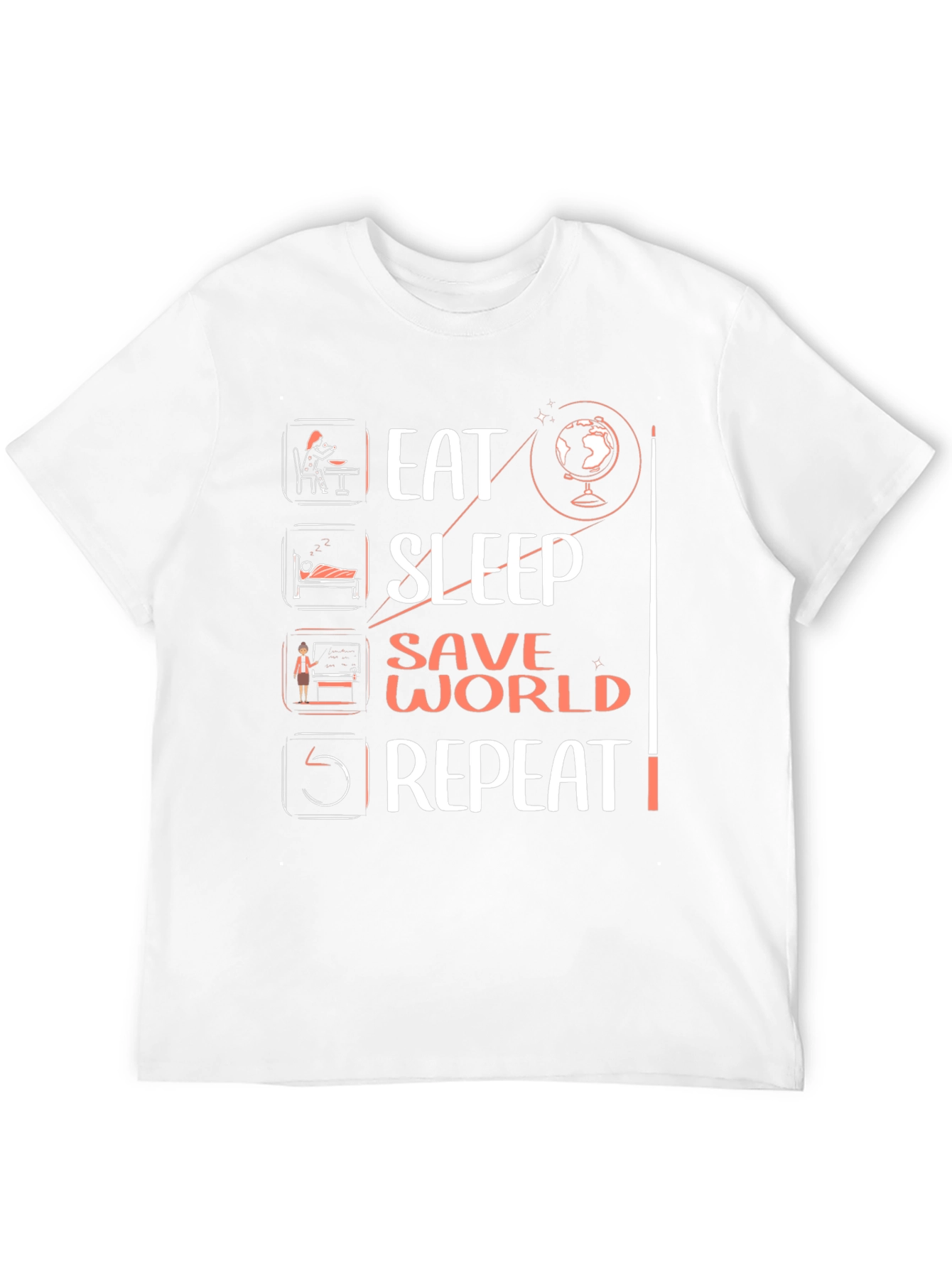 Camiseta Negra Eat Sleep Save World Repeat