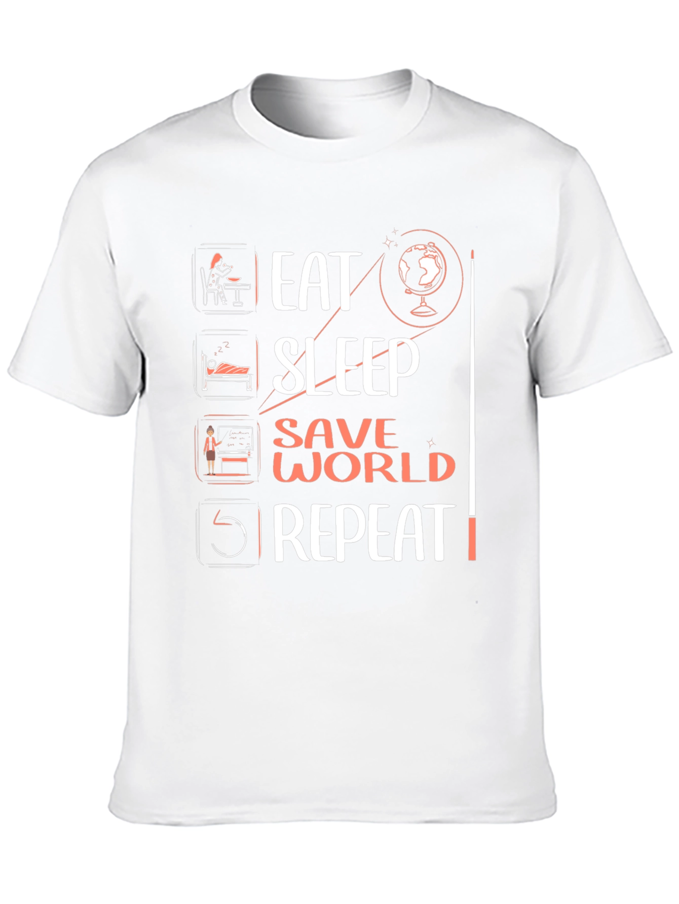 Camiseta Negra Eat Sleep Save World Repeat