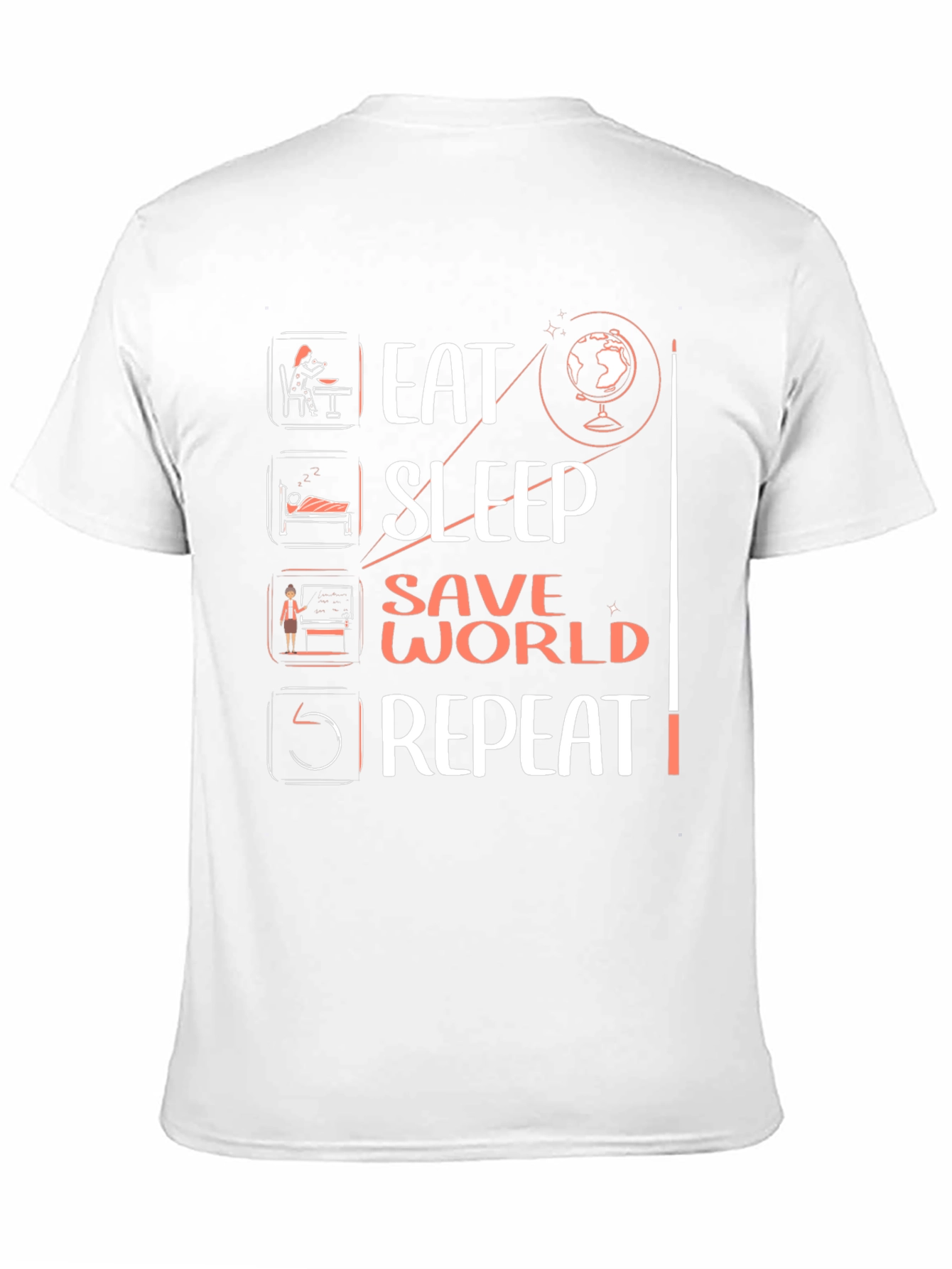 Camiseta Negra Eat Sleep Save World Repeat