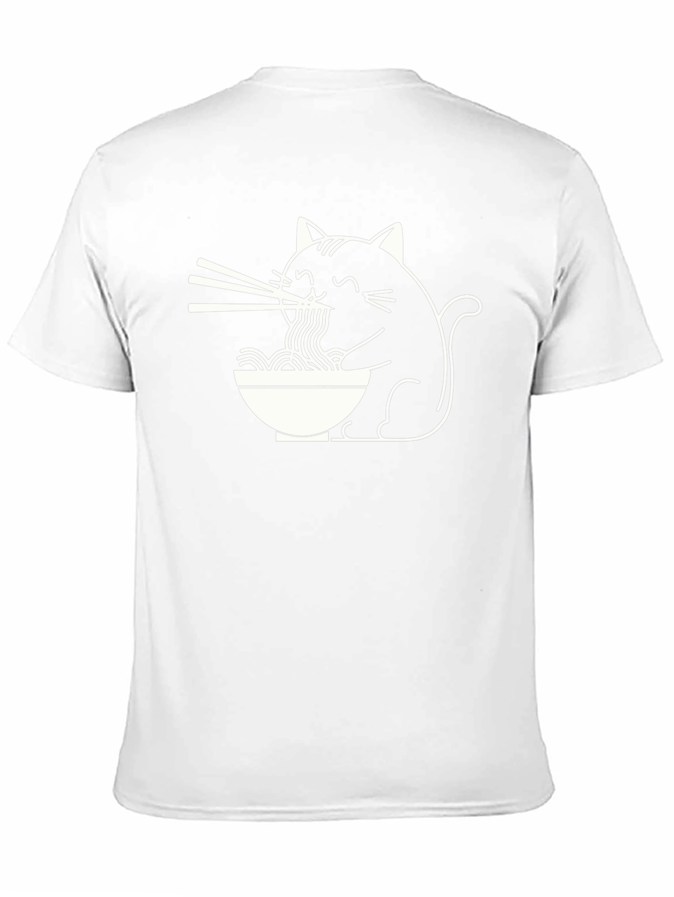 Camiseta Negra Gato Comiendo Ramen