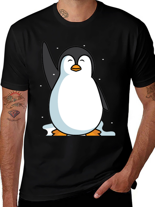Camiseta Negra con Pingüino Sonriente