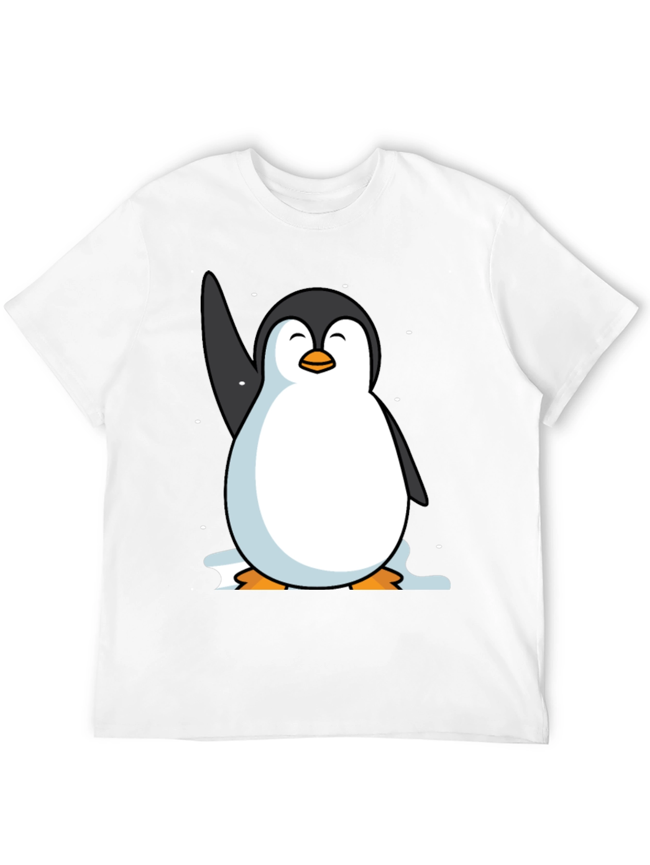Camiseta Negra con Pingüino Sonriente