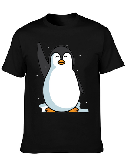 Camiseta Negra con Pingüino Sonriente