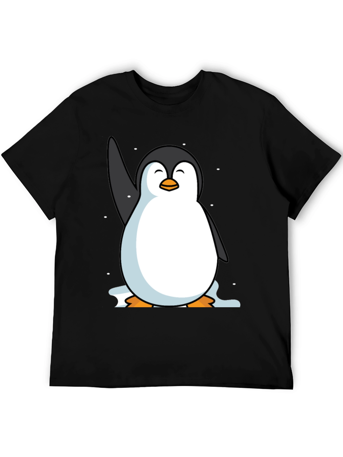 Camiseta Negra con Pingüino Sonriente