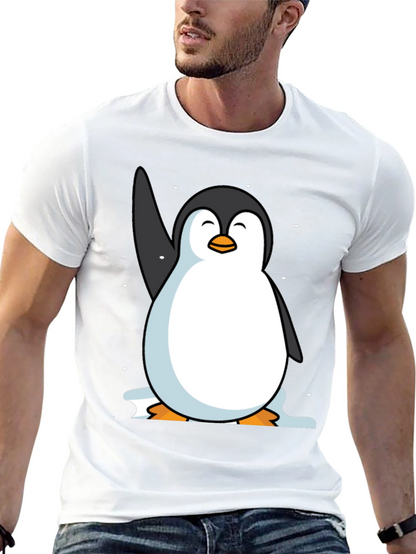 Camiseta Negra con Pingüino Sonriente