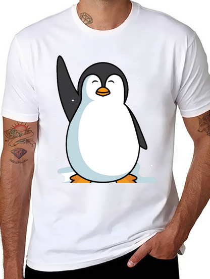 Camiseta Negra con Pingüino Sonriente
