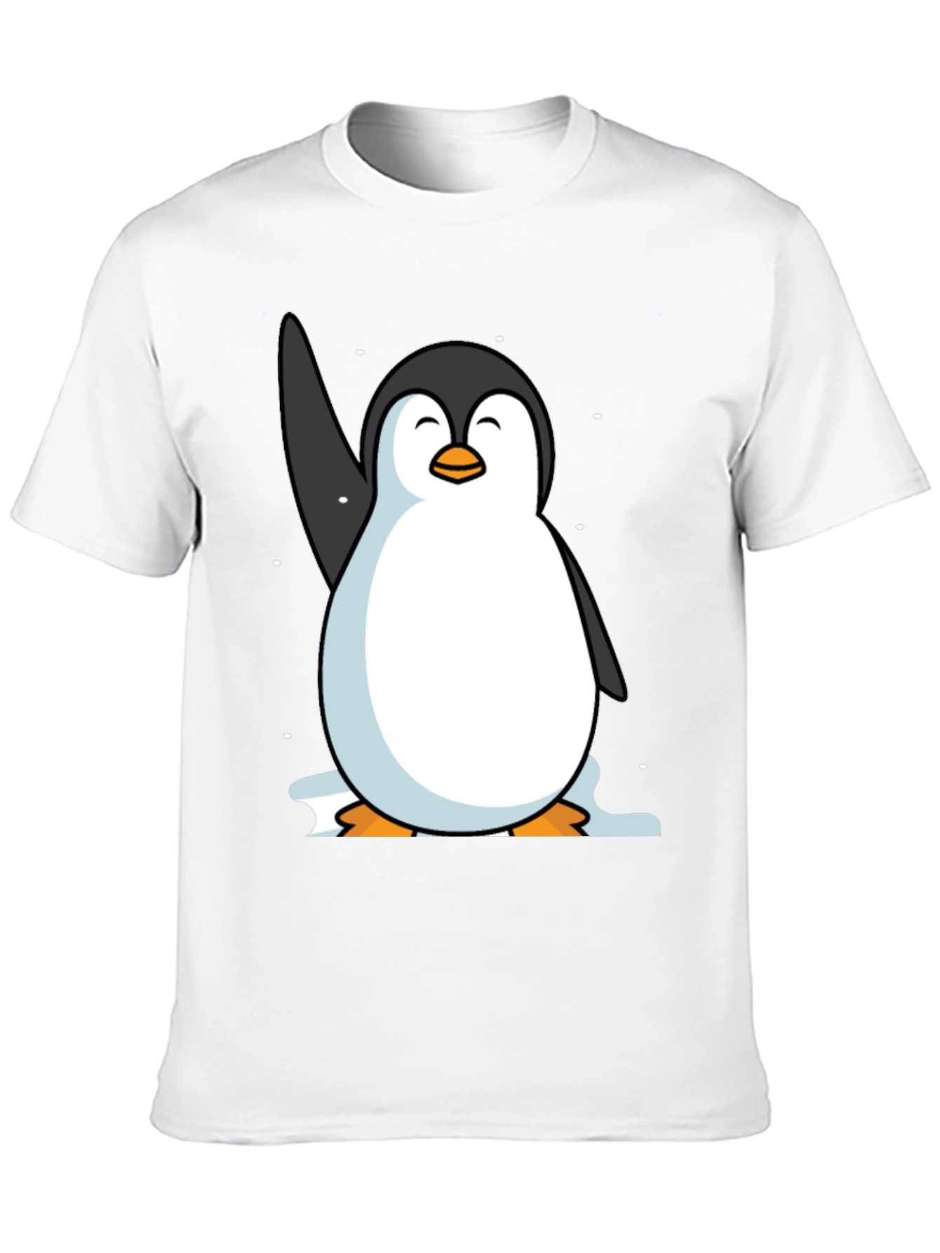Camiseta Negra con Pingüino Sonriente