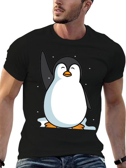 Camiseta Negra con Pingüino Sonriente