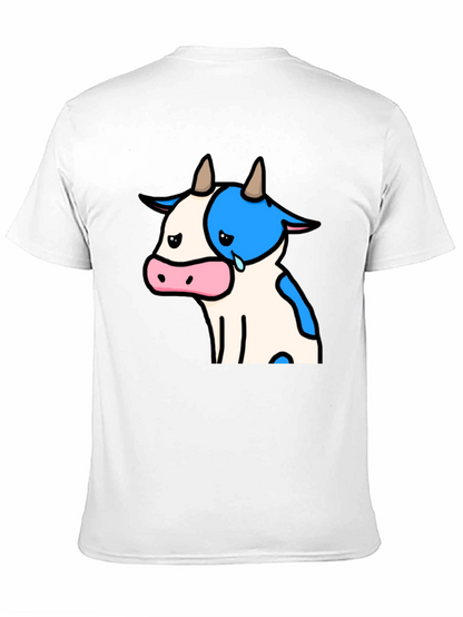 Camiseta Negra con Diseño de Vaca Triste