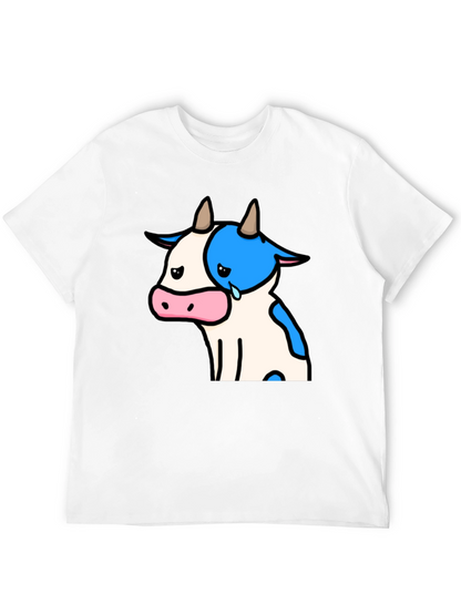 Camiseta Negra con Diseño de Vaca Triste