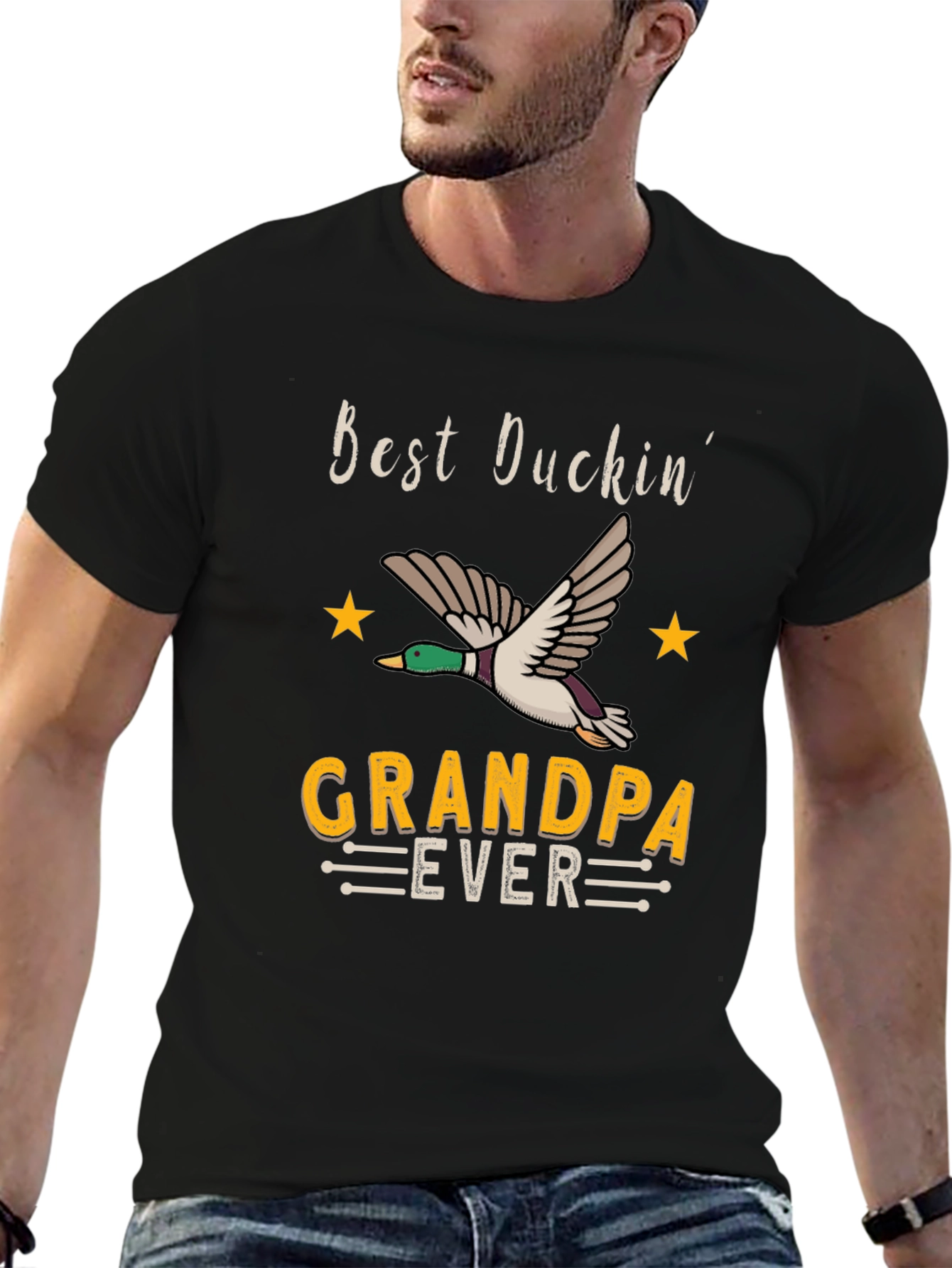 Camiseta Negra Best Duckin Grandpa Ever
