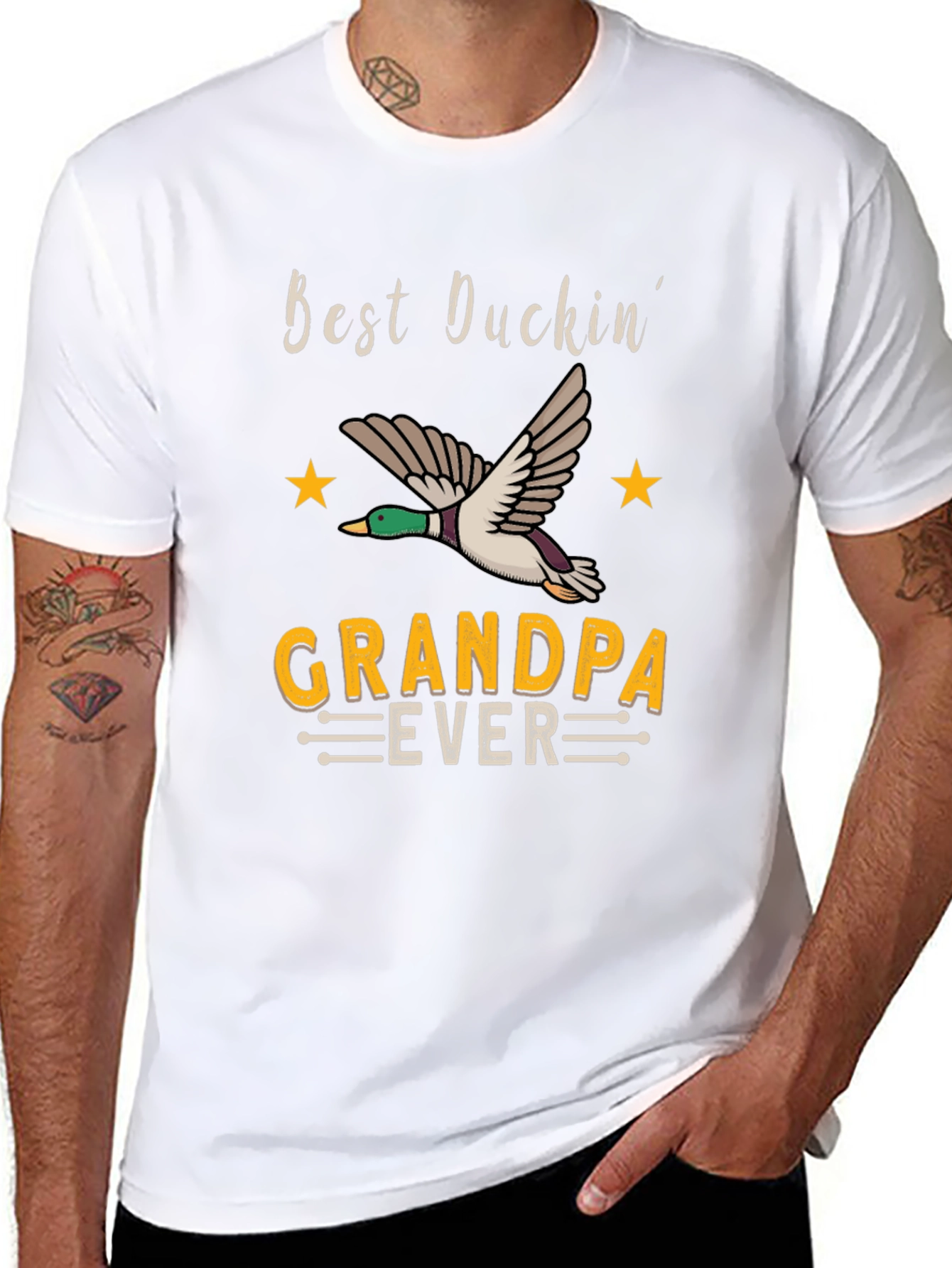 Camiseta Negra Best Duckin Grandpa Ever