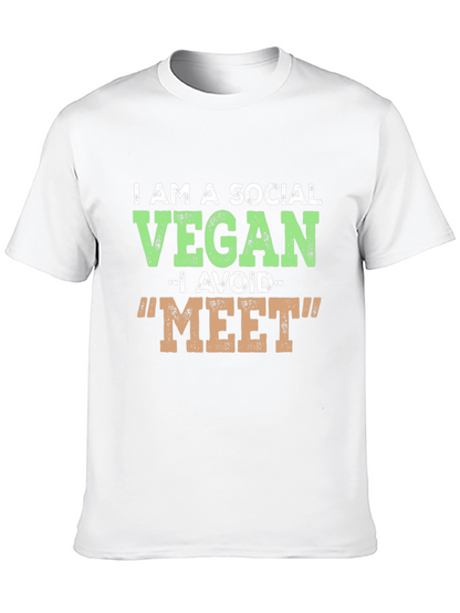 Camiseta Negra Vegana Social Divertida