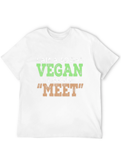 Camiseta Negra Vegana Social Divertida