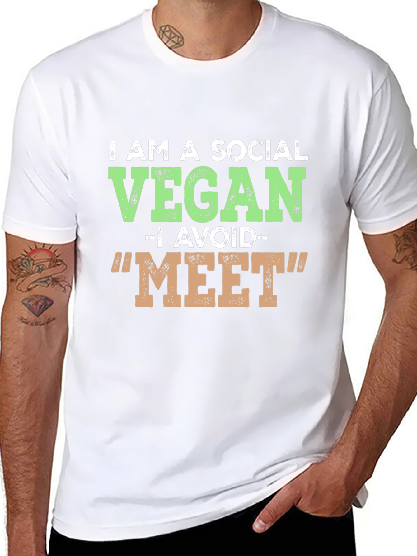 Camiseta Negra Vegana Social Divertida