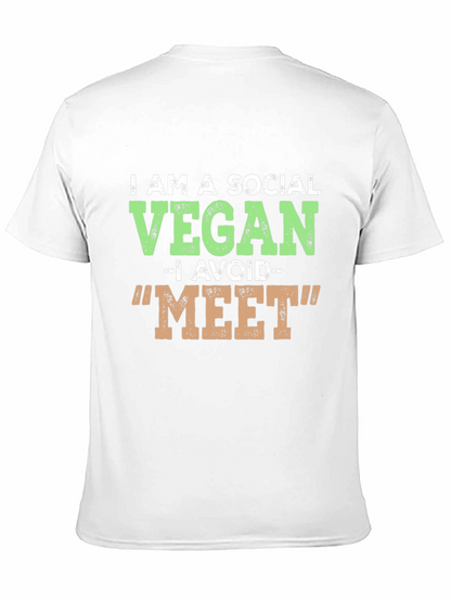 Camiseta Negra Vegana Social Divertida
