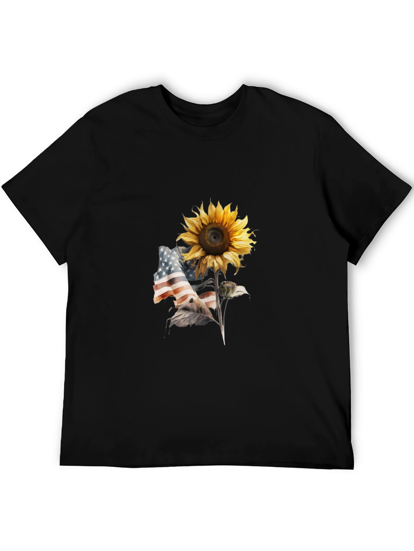 Camiseta Negra Girasol Patriótico