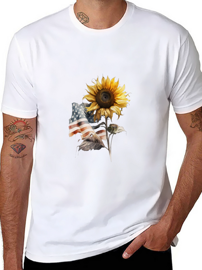 Camiseta Negra Girasol Patriótico